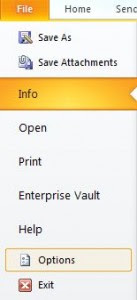 Options_outlook Outlook 2010 options