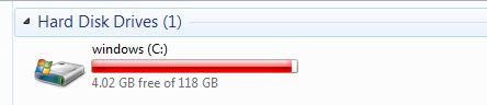 Low free disk space Low free disk space