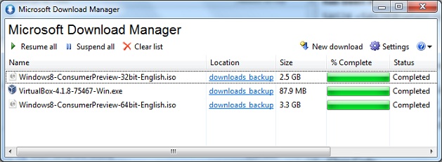 Microsoft Download manager Microsoft Download manager