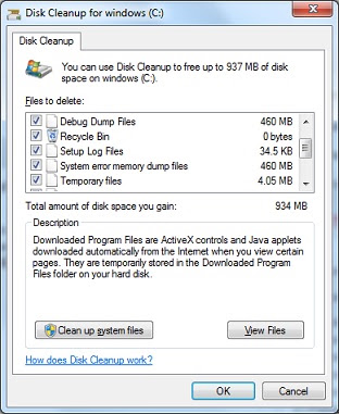 Free up space on disk Free up space on disk