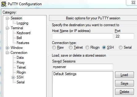 save settings in putty